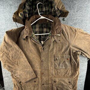 Barbour A98 Solway Zipper Waxed Jacket England Brown Thick Lined Canvas Hunting